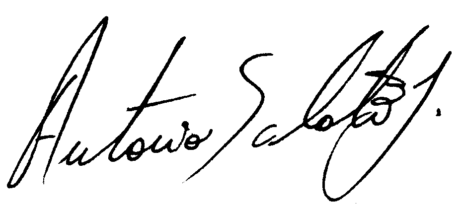 Antonio, Jr. Sabato autograph facsimile