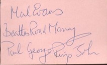 Beatles forged autograph example