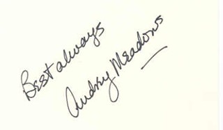 Audrey Meadows autograph