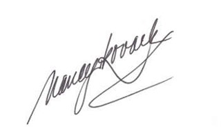 Nancy Kovack autograph