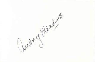 Audrey Meadows autograph