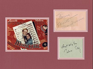 Jeanette MacDonald & Nelson Eddy autograph