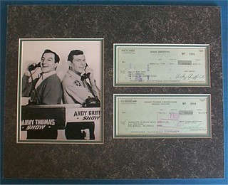 Danny Thomas & Andy Griffith autograph