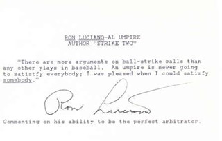 Ron Luciano autograph