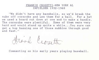 Frank Crosetti autograph