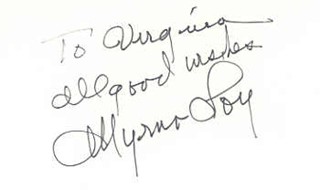 Myrna Loy autograph