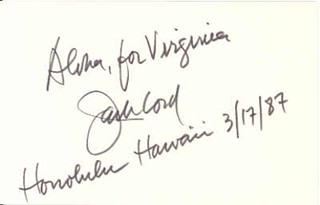 Jack Lord autograph