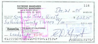 Ray Manzarek autograph