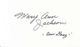 Mary Ann Jackson autograph
