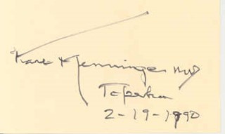 Karl Menninger autograph
