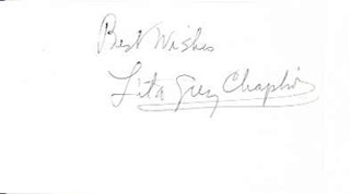 Lita Grey Chaplin autograph