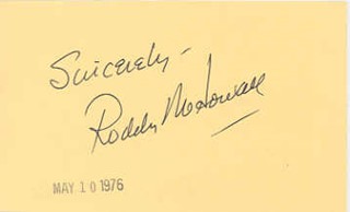 Roddy McDowall autograph