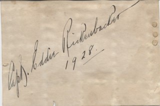 Eddie Rickenbacker autograph