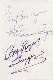 Roy Rogers and Dale Evans Rogers autograph