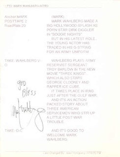 Mark Wahlberg autograph