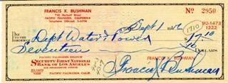 Francis X. Bushman autograph