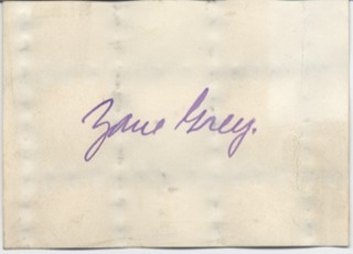 Zane Grey autograph