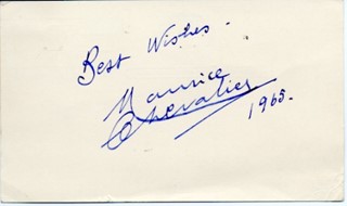 Maurice Chevalier autograph