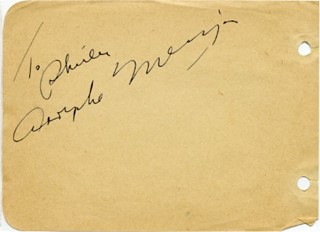 Adolphe Menjou autograph