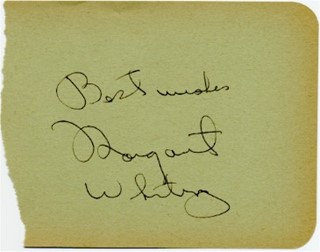 Margaret Whiting autograph