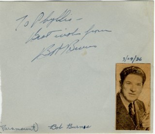 Bob Burns autograph