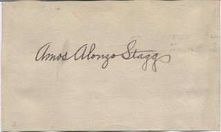 Amos Alonzo Stagg autograph