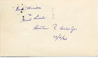 Arthur Ashe autograph