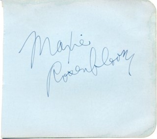 Maxie Rosenbloom autograph
