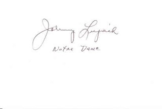 Johnny Lujack autograph
