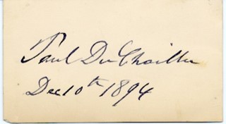 Paul DuChaillu autograph