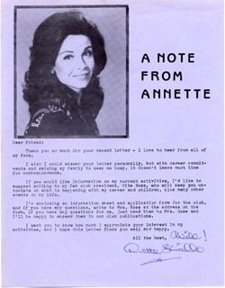 Annette Funicello autograph