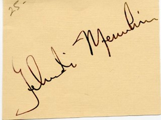 Yehudi Menuhin autograph