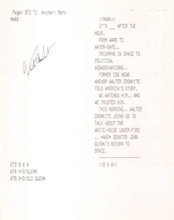 Walter Cronkite autograph