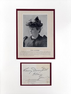 Fanny Davenport autograph