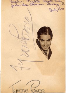 Tyrone Power autograph