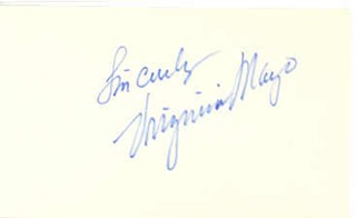 Virginia Mayo autograph