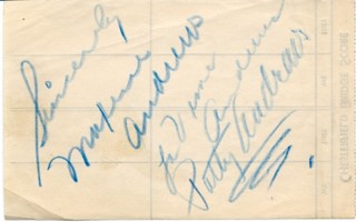 The Andrews Sisters autograph