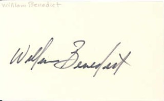 William Benedict autograph