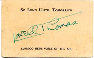 Lowell Thomas autograph