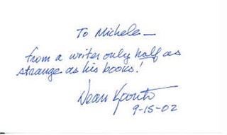 Dean Koontz autograph