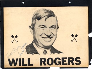 Will Rogers autograph