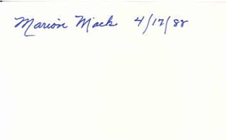 Marion Mack autograph