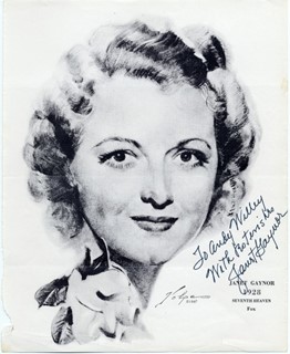 Janet Gaynor autograph