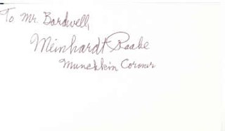 Meinhardt Raabe autograph