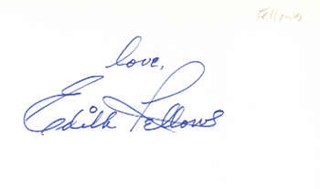 Edith Fellows autograph