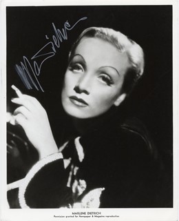 Marlene Dietrich autograph