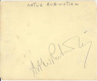 Artur Rubinstein autograph
