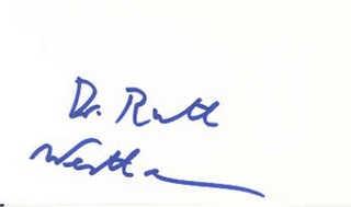 Dr. Ruth Westheimer autograph