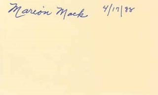 Marion Mack autograph