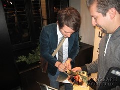 signing photo